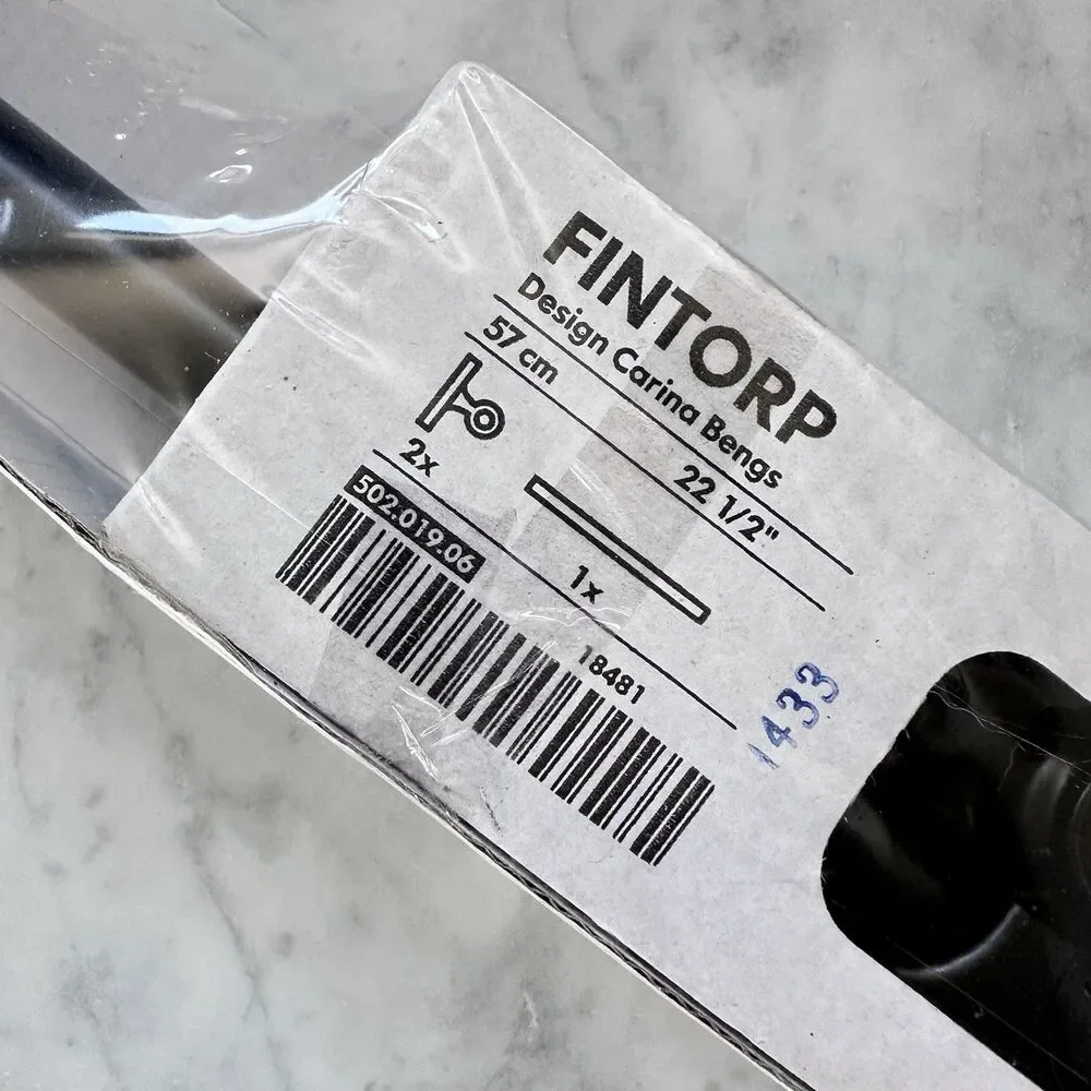 Lot of 2 New IKEA FINTORP 18481 Black Rail Rod by Carina Bengs 22.5